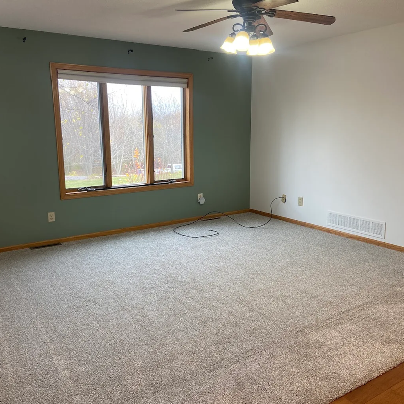 carpet installation in a bedroom